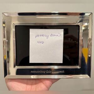 Pottery Barn Silver Picture Frame “Remember This Moment” 4x6